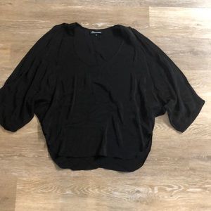 Women draping shirt black dressy small olivaceous